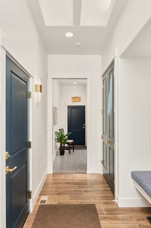 Architecture - Hallway with Dark Blue Doors